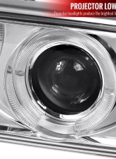 Spec-D Dual Halo Projector Headlights (Chrome Housing/Clear Lens) Chevrolet S10 1998-2004                                     - LHP-S1098-RS - Image 3