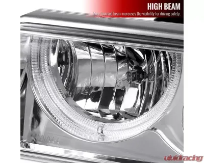 Spec-D Dual Halo Projector Headlights (Chrome Housing/Clear Lens) Chevrolet S10 1998-2004 - LHP-S1098-RS