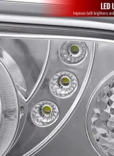 Spec-D Dual Halo Projector Headlights (Chrome Housing/Clear Lens) Chevrolet S10 1998-2004                                     - LHP-S1098-RS - Image 5