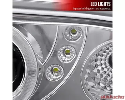 Spec-D Dual Halo Projector Headlights (Chrome Housing/Clear Lens) Chevrolet S10 1998-2004 - LHP-S1098-RS