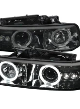 Spec-D Dual Halo Projector Headlights (Chrome Housing/Smoked Lens) Chevrolet 1999-2006                                     - LHP-SIV99G-RS - Image 10