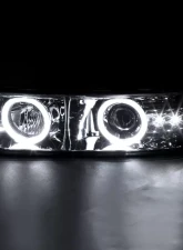 Spec-D Dual Halo Projector Headlights (Chrome Housing/Smoked Lens) Chevrolet 1999-2006                                     - LHP-SIV99G-RS - Image 2