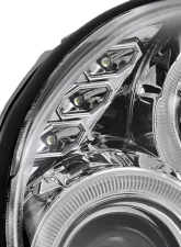 Spec-D Dual Halo Bug Eye Projector Headlights w/ LED Accent Lights (Chrome Housing/Clear Lens) Subaru Impreza 2002-2003                                     - LHP-WRX02-TM - Image 5