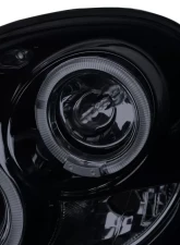 Spec-D Dual Halo Bug Eye Projector Headlights w/ LED Accent Lights (Glossy Black Housing/Smoke Lens) Subaru Impreza 2002-2003                                     - LHP-WRX02G-TM - Image 3