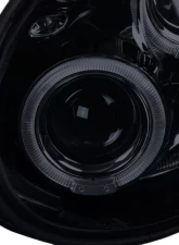 Spec-D Dual Halo Bug Eye Projector Headlights w/ LED Accent Lights (Glossy Black Housing/Smoke Lens) Subaru Impreza 2002-2003                                     - LHP-WRX02G-TM - Image 4