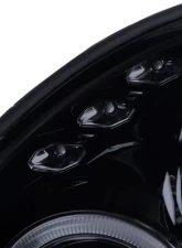 Spec-D Dual Halo Bug Eye Projector Headlights w/ LED Accent Lights (Glossy Black Housing/Smoke Lens) Subaru Impreza 2002-2003                                     - LHP-WRX02G-TM - Image 5