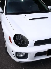 Spec-D Dual Halo Bug Eye Projector Headlights w/ LED Accent Lights (Glossy Black Housing/Smoke Lens) Subaru Impreza 2002-2003                                     - LHP-WRX02G-TM - Image 9