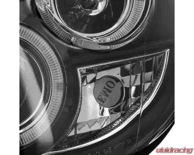 Spec-D Dual Halo Bug Eye Projector Headlights w/ LED Accent Lights (Matte Black Housing/Clear Lens) Subaru Impreza 2002-2003 - LHP-WRX02JM-TM