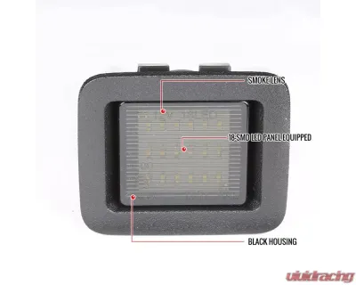 Spec-D Glossy Black Housing/Smoke Lens Rear LED License Plate Lights Ford F-150 2015-2019 - LIC-F15015GLED-VS