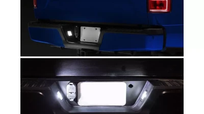 Spec-D Rear LED License Plate Lights (Glossy Black Housing/Smoked Lens) Ford F-150 2015-2019                                     - LIC-F15015GLED-VS - Image 10