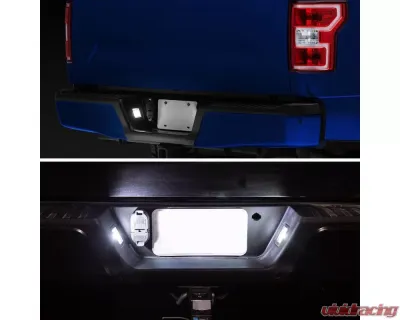 Spec-D Glossy Black Housing/Smoke Lens Rear LED License Plate Lights Ford F-150 2015-2019 - LIC-F15015GLED-VS