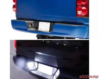 Spec-D Chrome Housing/Clear Lens Rear LED License Plate Lights Dodge RAM 2003-2019 - LIC-RAM03CLED-VS