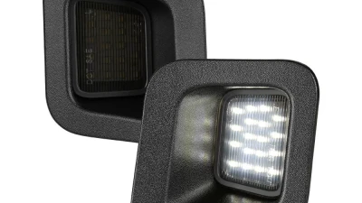 Spec-D Rear LED License Plate Lights (Glossy Black Housing/Smoked Lens) Dodge Ram 2003-2021                                     - LIC-RAM03GLED-VS - Image 7