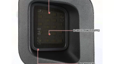 Spec-D Rear LED License Plate Lights (Glossy Black Housing/Smoked Lens) Dodge Ram 2003-2021                                     - LIC-RAM03GLED-VS - Image 3