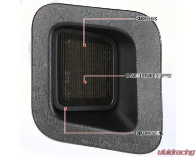 Spec-D Glossy Black Housing/Smoke Lens Rear LED License Plate Lights Dodge RAM 2003-2021 - LIC-RAM03GLED-VS