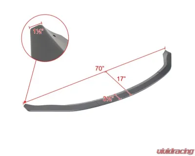 Spec-D Matte Black Polypropylene Front Bumper Lip Splitter Kit Nissan 350Z 2003-2005 - LPF-350Z03BK-PQ
