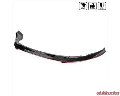 Spec-D Glossy Black | Red Trim Polypropylene  Front Bumper Lip Splitter Kit Nissan 370Z 2009-2012 - LPF-370Z09GB-RD-PQ