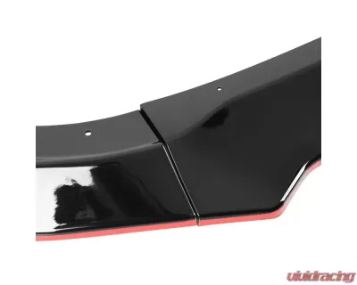 Spec-D Glossy Black | Red Trim Polypropylene  Front Bumper Lip Splitter Kit Nissan 370Z 2009-2012 - LPF-370Z09GB-RD-PQ
