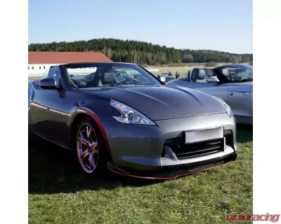 Spec-D Glossy Black | Red Trim Polypropylene  Front Bumper Lip Splitter Kit Nissan 370Z 2009-2012 - LPF-370Z09GB-RD-PQ
