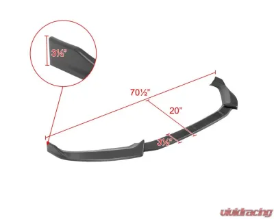 Spec-D Matte Black Polypropylene Front Bumper Lip Splitter Kit Audi A4 | S4 2017-2018 - LPF-A417BK-PQ