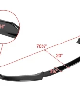 Spec-D Glossy Black Polypropylene Front Bumper Lip Splitter Kit Audi A4 | S4 2017-2018                                     - LPF-A417GB-PQ - Image 2