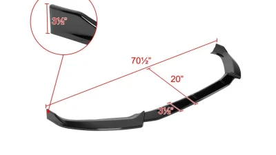 Spec-D Glossy Black 3PC Front Bumper Lip Splitter Kit Audi A4 2017-2018                                     - LPF-A417GB-PQ - Image 2