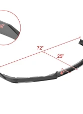 Spec-D Glossy Black Polypropylene Front Bumper Lip Splitter Kit Nissan Altima 2016-2018                                     - LPF-ALT16GB-PQ - Image 2