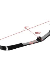 Spec-D Glossy Black Polypropylene Front Bumper Lip Splitter Kit Mercedes Benz W204 2012-2014                                     - LPF-BW20412GB-PQ - Image 2
