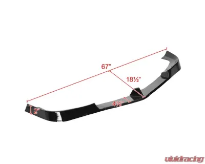 Spec-D Glossy Black Polypropylene Front Bumper Lip Splitter Kit Mercedes Benz W204 2012-2014 - LPF-BW20412GB-PQ