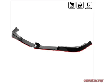 Spec-D Glossy Black | Red Trim Polypropylene Front Bumper Lip Splitter Kit Mercedes Benz W204 2012-2014 - LPF-BW20412GB-RD-PQ