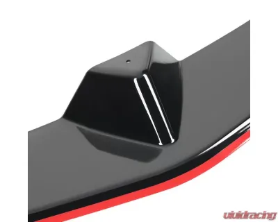 Spec-D Glossy Black | Red Trim Polypropylene Front Bumper Lip Splitter Kit Mercedes Benz W204 2012-2014 - LPF-BW20412GB-RD-PQ