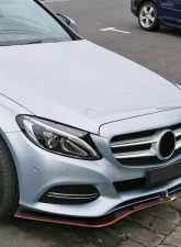 Spec-D Glossy Black | Red Trim Polypropylene Front Bumper Lip Splitter Kit Mercedes Benz W204 2012-2014                                     - LPF-BW20412GB-RD-PQ - Image 10