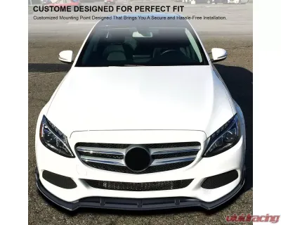 Spec-D Glossy Black Polypropylene Front Bumper Lip Kit Mercedes Benz W205 2015-2018 - LPF-BW20515GB-AK