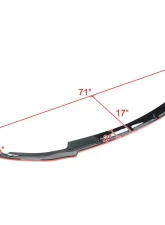 Spec-D Glossy Black | Red Trim Polypropylene Front Bumper Lip Splitter Kit Mercedes Benz W205 2019-2021                                     - LPF-BW20519GB-RD-PQ - Image 2
