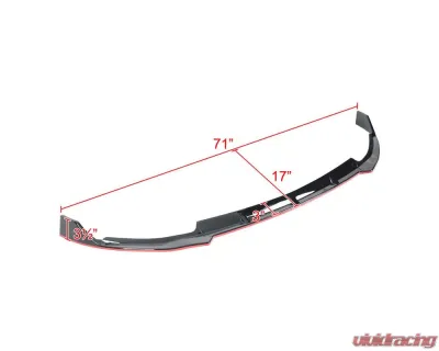 Spec-D Glossy Black | Red Trim Polypropylene Front Bumper Lip Splitter Kit Mercedes Benz W205 2019-2021 - LPF-BW20519GB-RD-PQ