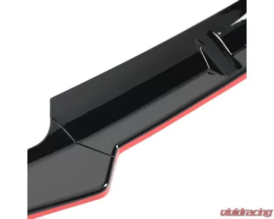 Spec-D Glossy Black | Red Trim Polypropylene Front Bumper Lip Splitter Kit Mercedes Benz W205 2019-2021 - LPF-BW20519GB-RD-PQ