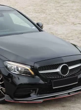 Spec-D Glossy Black | Red Trim Polypropylene Front Bumper Lip Splitter Kit Mercedes Benz W205 2019-2021                                     - LPF-BW20519GB-RD-PQ - Image 10