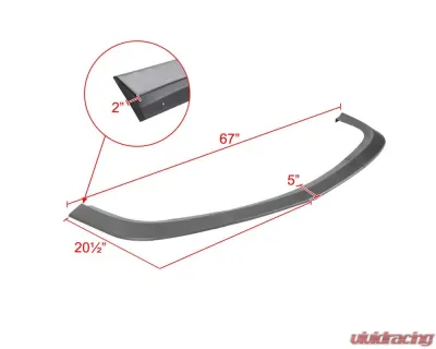 Spec-D Matte Black Polypropylene Front Bumper Lip Splitter Kit Dodge Challenger 2015-2021 - LPF-CHA15SXTBK-PQ