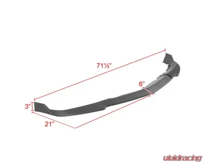 Spec-D Matte Black Polypropylene Front Bumper Lip Splitter Kit Dodge Charger 2011-2014 - LPF-CHG11BK-PQ