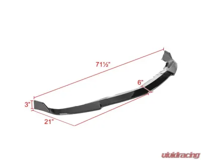 Spec-D Glossy Black Polypropylene Front Bumper Lip Splitter Kit Dodge Charger 2011-2014 - LPF-CHG11GB-PQ