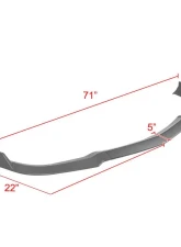 Spec-D Matte Black Polypropylene Front Bumper Lip Splitter Kit Dodge Charger SRT8 2011-2014                                     - LPF-CHG11SRTBK-PQ - Image 2