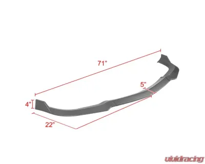 Spec-D Matte Black Polypropylene Front Bumper Lip Splitter Kit Dodge Charger SRT8 2011-2014 - LPF-CHG11SRTBK-PQ