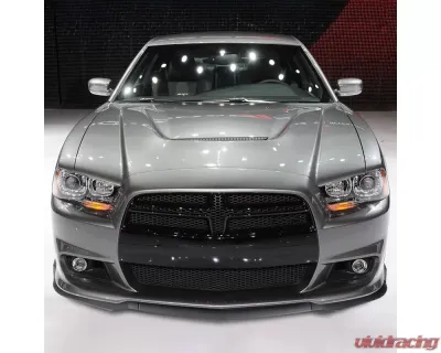 Spec-D Matte Black Polypropylene Front Bumper Lip Splitter Kit Dodge Charger SRT8 2011-2014 - LPF-CHG11SRTBK-PQ