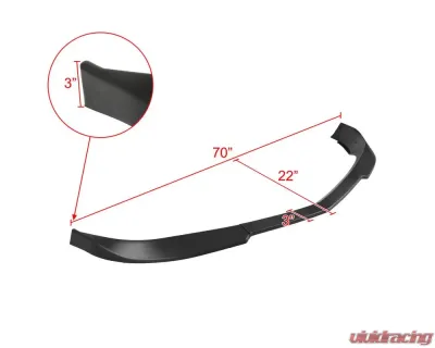 Spec-D Matte Black Polypropylene Front Bumper Lip Splitter Kit Chevrolet Camaro 2010-2013 - LPF-CMR10V6BK-PQ