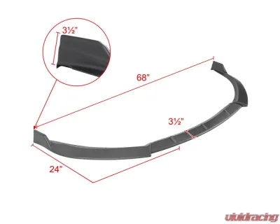 Spec-D Matte Black Polypropylene Front Bumper Lip Splitter Kit Toyota Corolla 2014-2016 - LPF-COR14BK-PQ