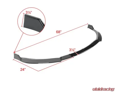 Spec-D Glossy Black Polypropylene Front Bumper Lip Splitter Kit Toyota Corolla 2014-2016 - LPF-COR14GB-PQ