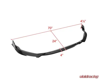Spec-D Glossy Black Polypropylene Front Bumper Lip Kit Toyota Corolla 2019-2020 - LPF-COR19GB-AK