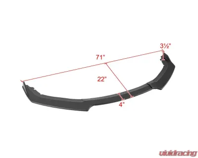 Spec-D Matte Black Polypropylene Front Bumper Lip Kit Honda Civic 2016-2018 - LPF-CV16BK-AK
