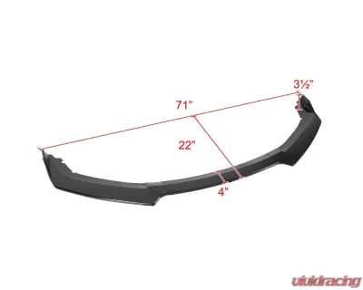 Spec-D Glossy Black Polypropylene Front Bumper Lip Kit Honda Civic 2016-2018 - LPF-CV16GB-AK
