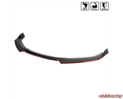 Spec-D Glossy Black | Red Trim Polypropylene Front Bumper Lip Splitter Kit Honda Civic 2016-2018 - LPF-CV16GB-RD-PQ